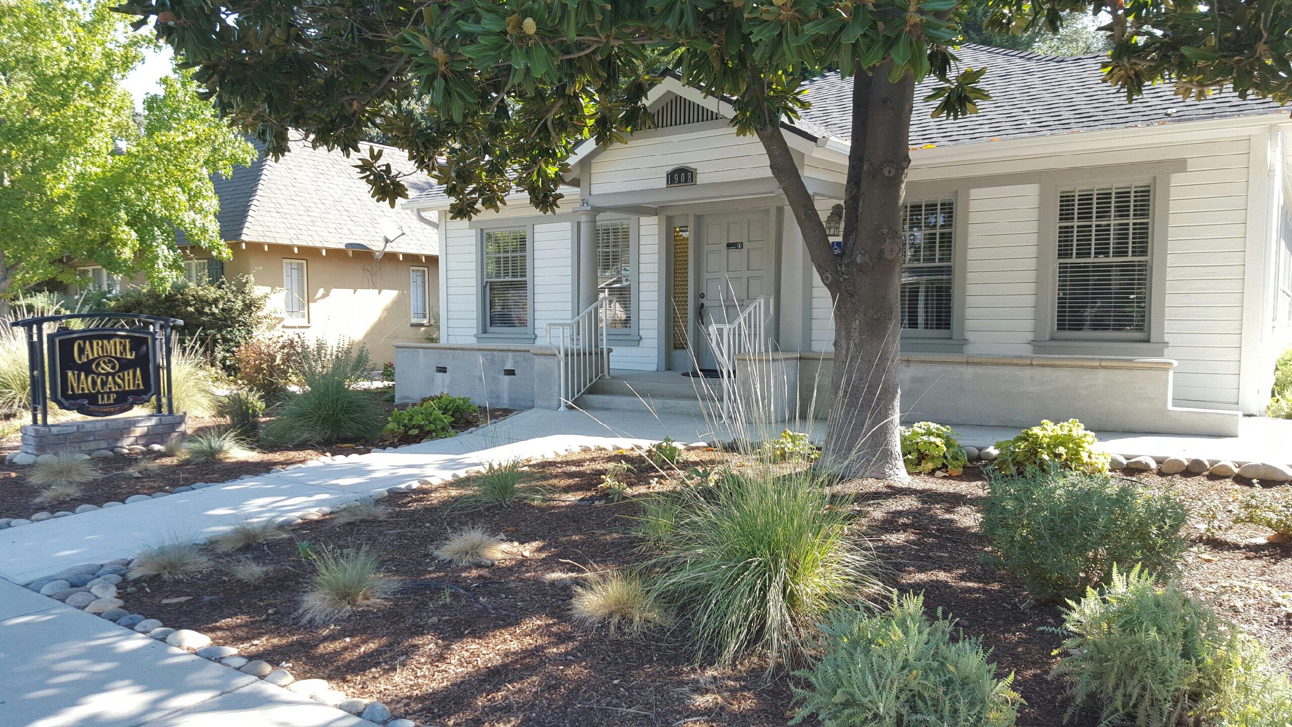 Drought tolerant plants and landscaping at Carmel & Naccasha's Paso Robles office.