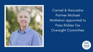 Michael McMahon Paso Robles Tax Oversight Committee Appointment Blog Banner